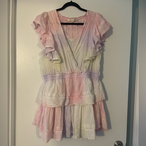 LoveShackFancy Gwen Dress Multi Tie Dye xl - Picture 2 of 10